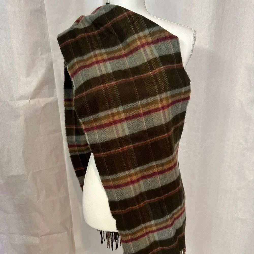 Chic Plaid Scarf in Black, Pink, and Brown